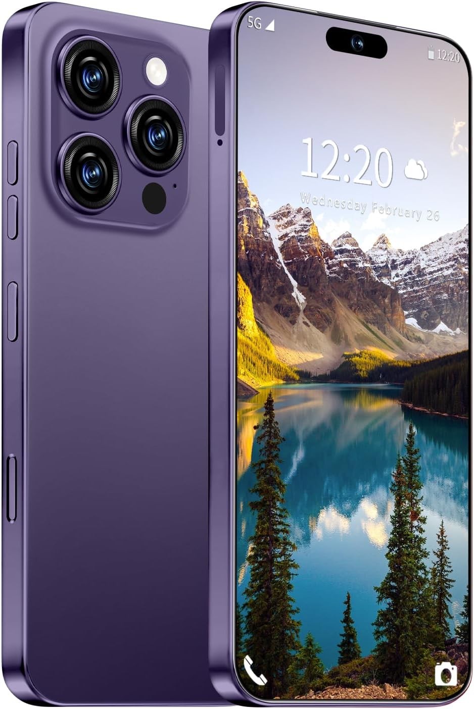 Iphone 16 ProMAX Unlocked Cell Phone,6.99" HD Screen Unlocked Phones,8+256GB Android 13 7000mAh Long Battery Life Smartphone,5G/Dual SIM/Fingerprint Button Unlock/Photos/Face ID (Deep Purple, 8+256)