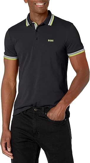 BOSS Curved Logo Regular Fit Pique Polo Shirt
