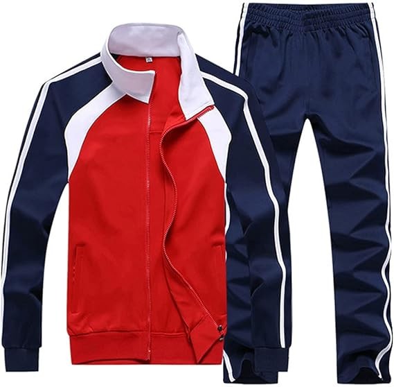 Sun Lorence Men's Athletic Running Tracksuit Set Casual Full Zip Jogging Sweat Suit