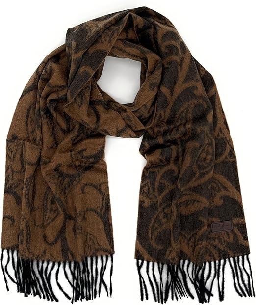 Hickey Freeman Patterned 100% Italian Cashmere Scarf for Men – Ultra-Soft Men’s Winter Scarves, 66-Inches x 12-Inches