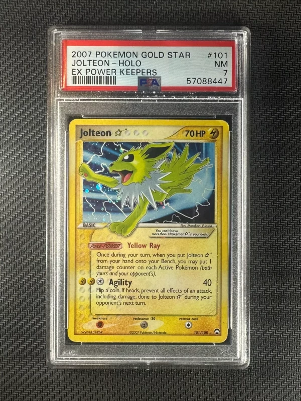 Pokemon Card PSA 7 NM Jolteon Gold Star Power Keepers      2007 Holo 101108