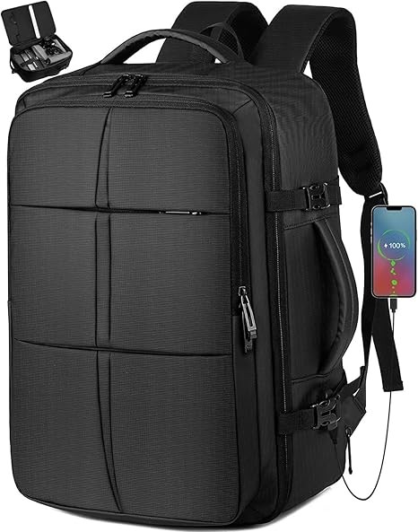 Travel Backpack, Extra Large Backpack, Carry On Backpack, 40L Expandable Flight Approved Big Bag Waterproof Business Luggage Suitcase Rucksack Casual Daypack Fits 17 Inch Laptop, Travel Gifts for Men