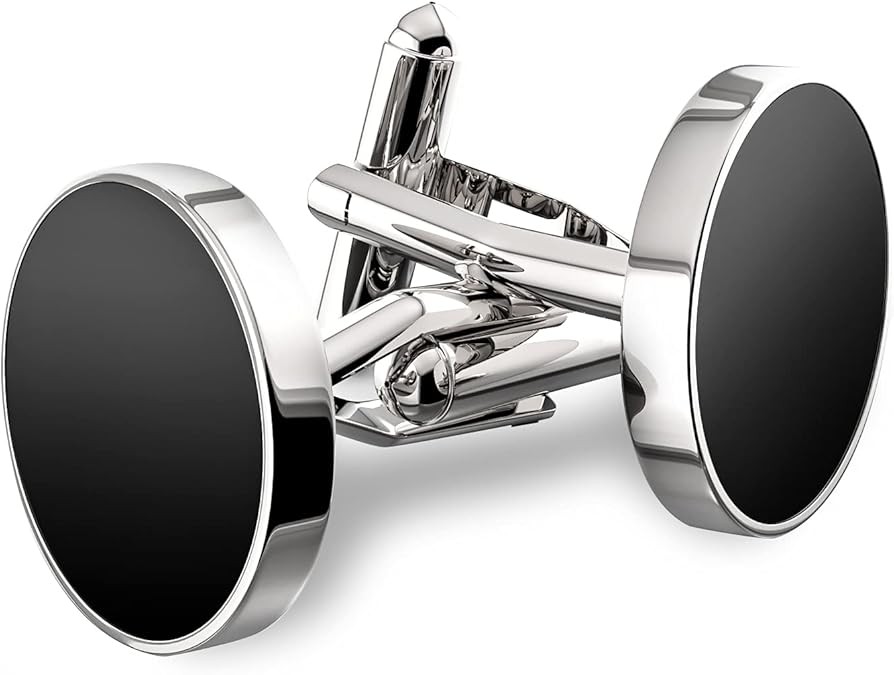 UHIBROS Cufflinks For Men, 316L Stainless Steel Tuxedo Shirt Cuff Links Shirt Accessories Unique Business Groom Wedding Black Silver Gold Jewelry for Son, Father, Husband, Boyfriend