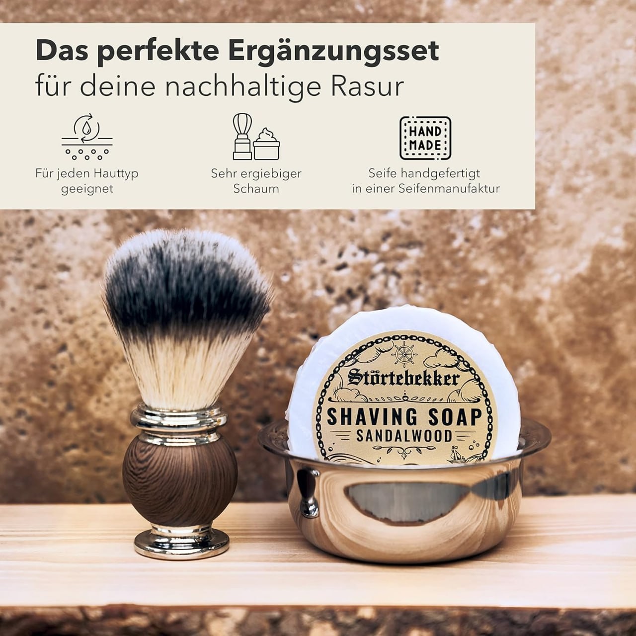 Störtebekker® Premium Safety Razor Set for Men in Handmade Leather Case - Shaving Set with Shaving Brush, Shaving Bowl Stainless Steel, Shaving Soap, Alum Stone and Razor Blades - Beard Care Set Men